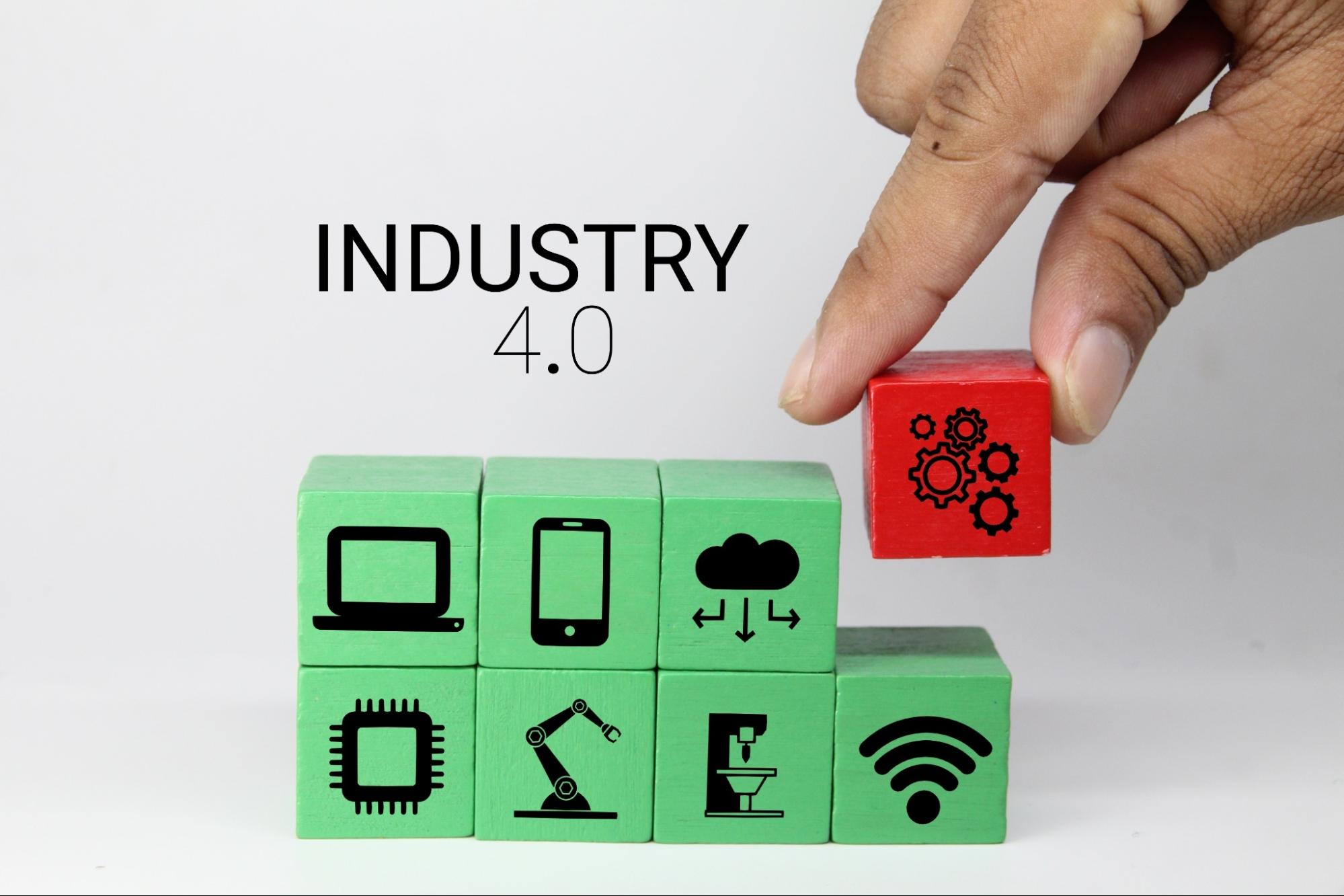 Blocks consisting of machinery icons